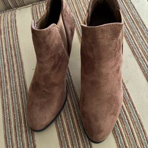 Forever 21 Taupe Suede Ankle Booties